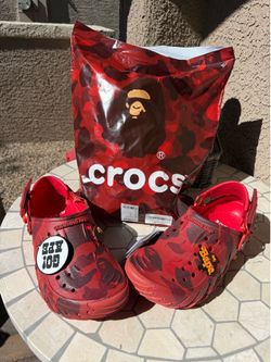 Bape Crocs Echo RO Clog Flame Camo BRAND NEW In Hand With Receipt