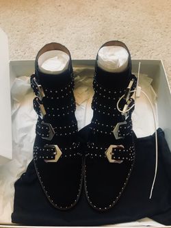 Black Givenchy Elegant Studded Velvet Ankle Boots