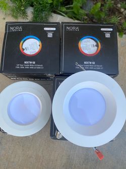 Selling 3 new in box Nora lighting adjustable LED lights , and one used one