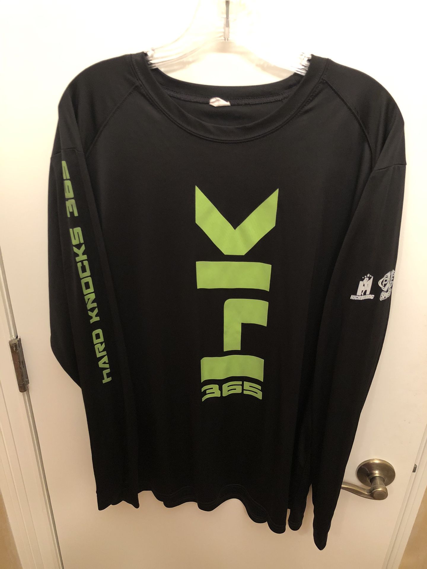 Men's XL Long Sleeve t shirt Black/Lime Green HK365