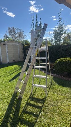 2 aluminum ladders
