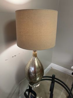 Table Lamp with Ceramic Base and Linen Shade