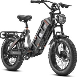 eAhora Juliet Electric Bike 1000W/48V/60Ah Fat Tire Electric Bike for Adults, Full Suspension Ebike Long Range Commuter Electric Bike Shimano 7-Speed 