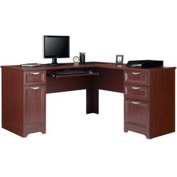 Realspace® Magellan 59"W L-Shape Corner Desk, Classic Cherry