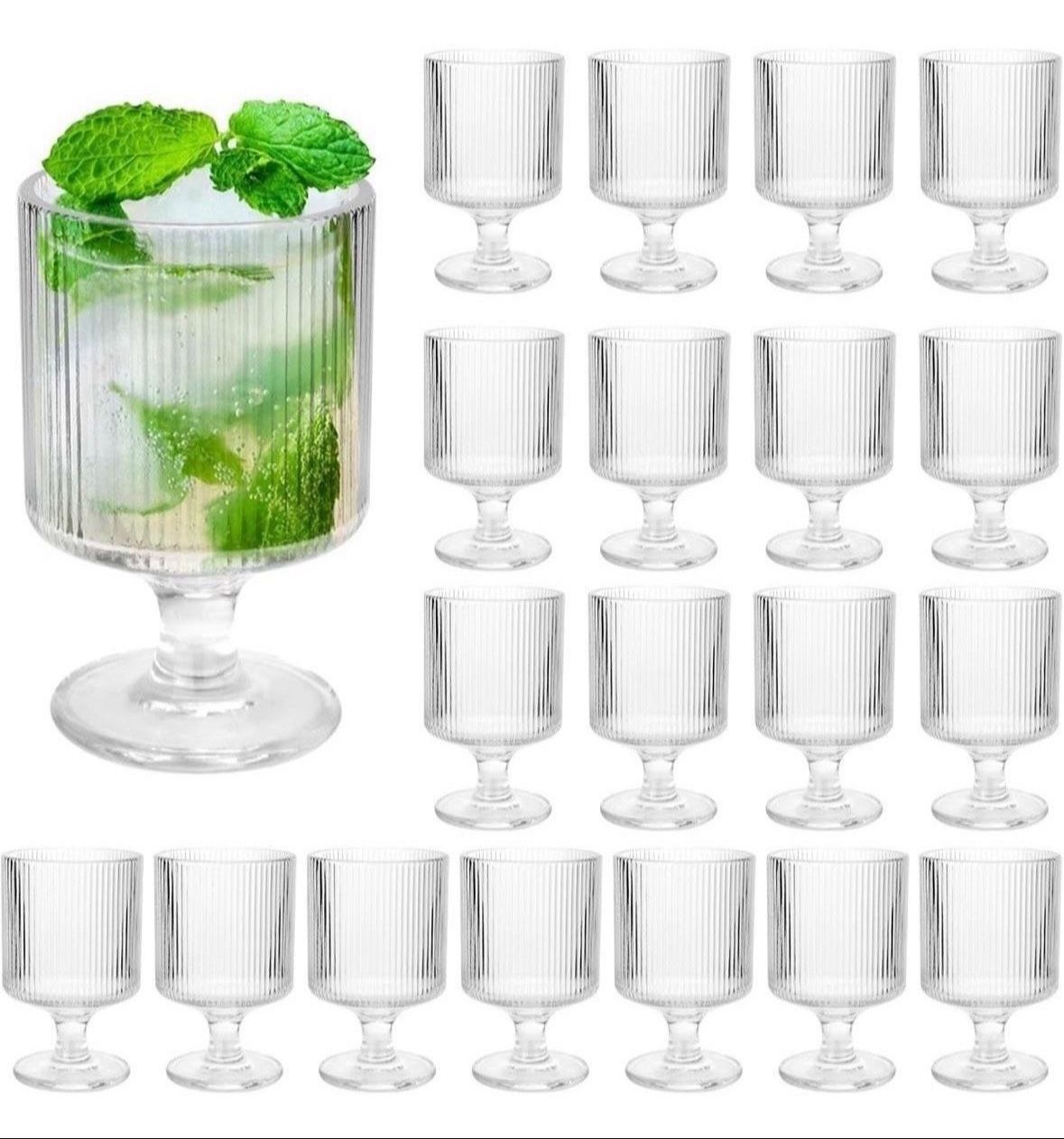 Vintage Ribbed Wine Glasses