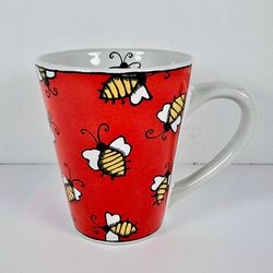 Bugz Ursula Dodge Signature Coffee Mug Bees Red Yellow