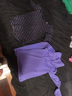 Girls under armour dry fit long sleeve shirt and old navy shirt