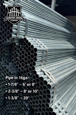 Galvanized Fence Pipe - 16GA | Multiple Sizes In Stock