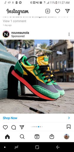 Puma Future Rider Game On Black Green Yellow