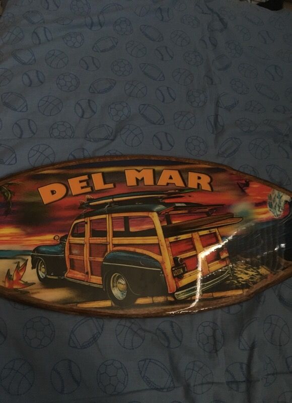 Del Mar Wooden Surfboard