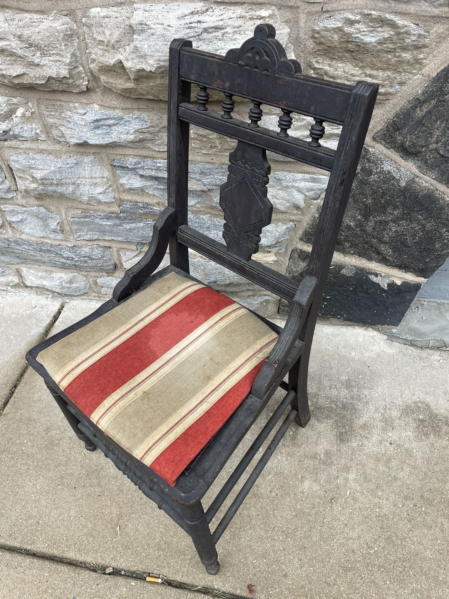 πͺπͺπͺ1800βs - ANTIQUE East lake style- Victorian wood chair πͺπͺπͺ