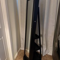 SONGMICS 360° Swivel Jewelry Cabinet w/ Full-Length Mirror (Lockable)