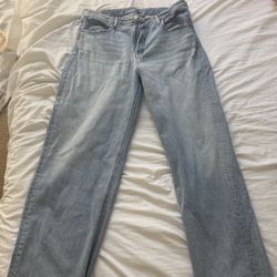 Old Navy blue high waisted straight leg jeans