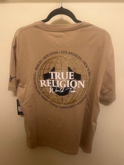 NEW WITH TAG True Religion unisex World Tour T-shirt travertine size medium