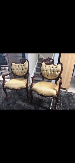 Victorian Style Carved Fire-Side Chairs