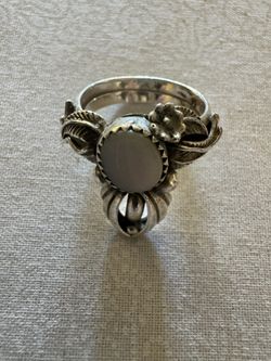 Sterling Silver & White Mother of Pearl Ring $35