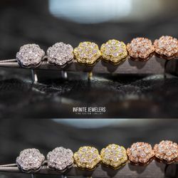 💎 VVS 10mm 2 Layer 925 Silver Moissanite Cluster Earrings