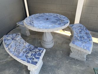 Mosaic Concrete Patio Table