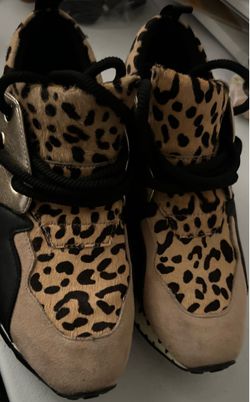 Steve Madden Cliff Hidden Heel Sneakers Women Leopard Print