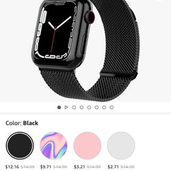 Expandable Watch Band Compatible with 42/44/45 mm Apple Watch Series - Magnetic Closure - Stainless Steel Mesh Loop Comfort Fit Strap for Women and Me
