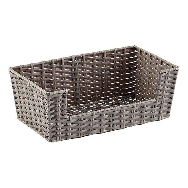 Container Store Rectangle Montauk Open-Front Bin Grey