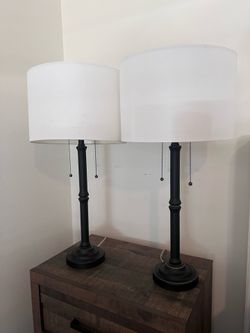 Two lamps with USB ports