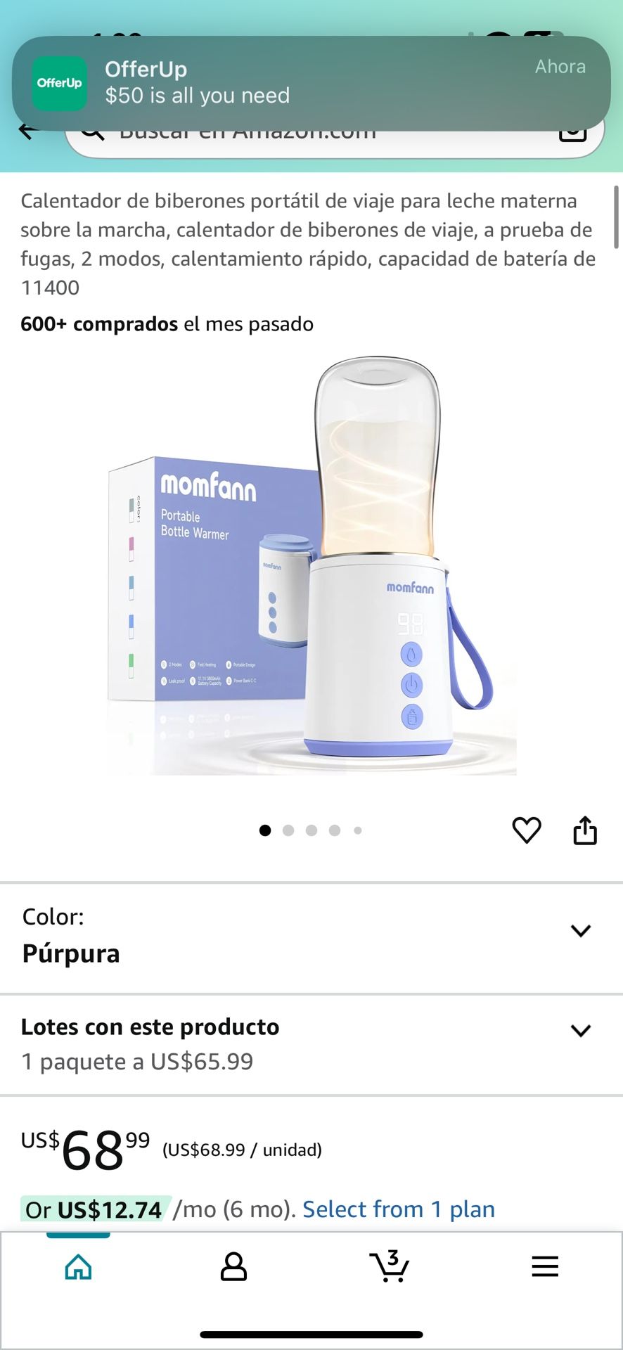 portable bottle warmer / Calienta Biberones Portátil