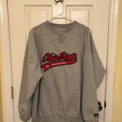 Ohio State Buckeyes Stitched Gray Puma Pullover Crewneck Sweater