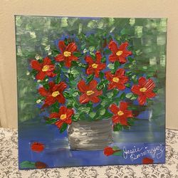 Red Flowers Oil Painting 