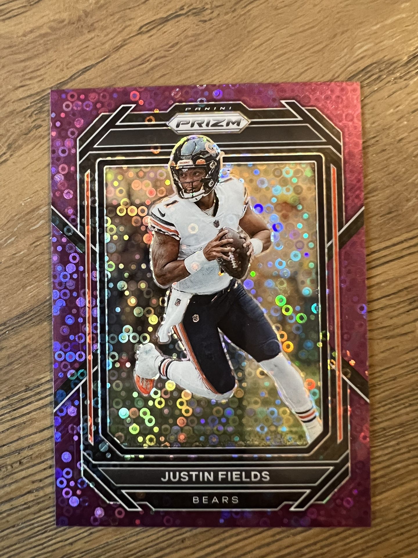 2022 Panini Prizm Justin Fields #47 Pink No Huddle Disco /35