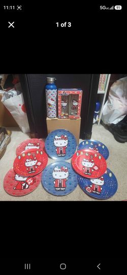 Set of 11 piece  Sanrio Hello Kitty Omatsuri Festival Plates and Drinkware
