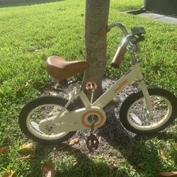 JOYSTAR 14” Vintage Kids Cruiser Bike. Beige w/ 14-in wheels 