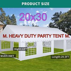 20' x 30' Canopy Party Tent & Carport - Heavy Duty Outdoor Wedding Gazebo Event Shelter Canopy for Outdoor Event, Wedding, Birthday