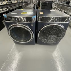 Ge Set 5.3 Cu Ft Washer Steam And Dryer 7.8 Cu Ft Gas Smart 