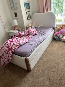 Upholstered Twin Bed with Trundle