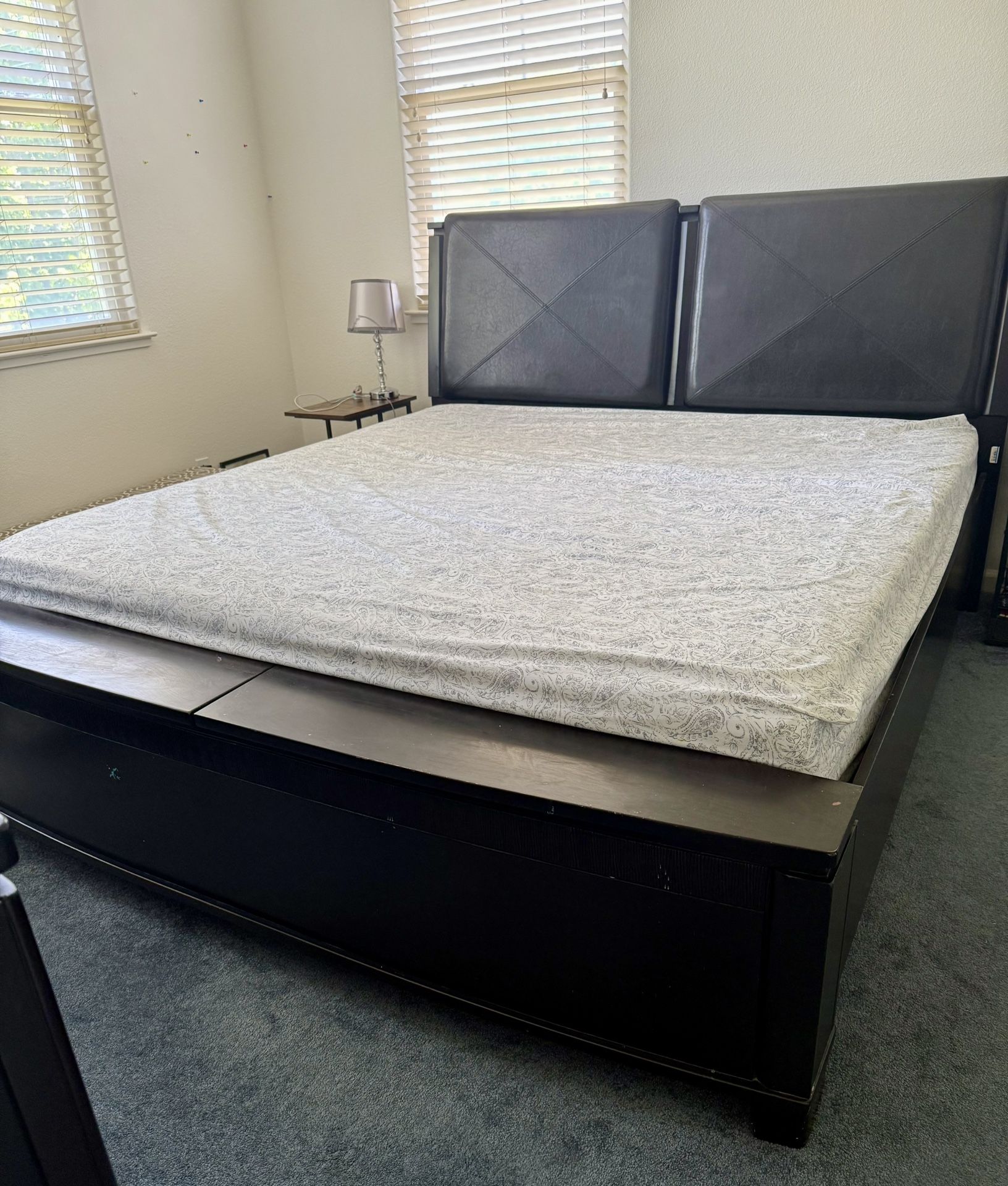 King Bed Frame With Storage, Matching Dresser
