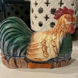 Vintage Cracker Barrel Rooster Cookie Jar 