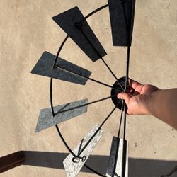 Galvanized Metal Half Windmill Wall Decor ~ Country Farmer's Market