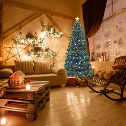 #1 6Ft Fiber Optic Christmas Tree 225 Multicolor LED Lights