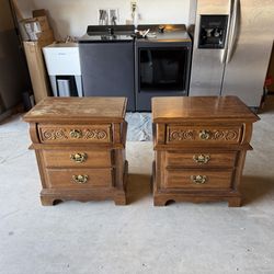 Solid Wood Nightstands / End Tables – Matching Pair