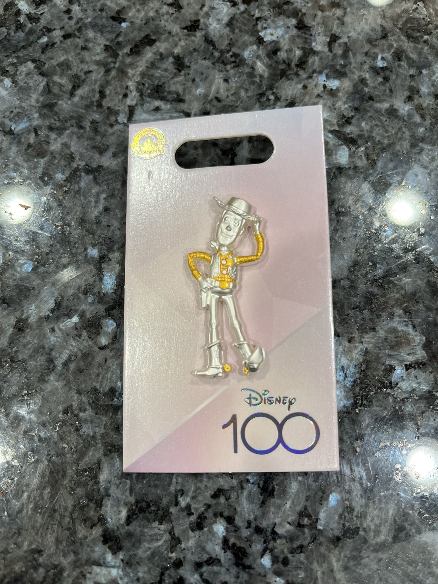 Disney 100 years Pin authentic 2023 Woody Toy Story.  Brand new on original card.  Smoke free home 