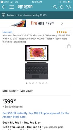 Microsoft Surface 3 128GB with keyboard
