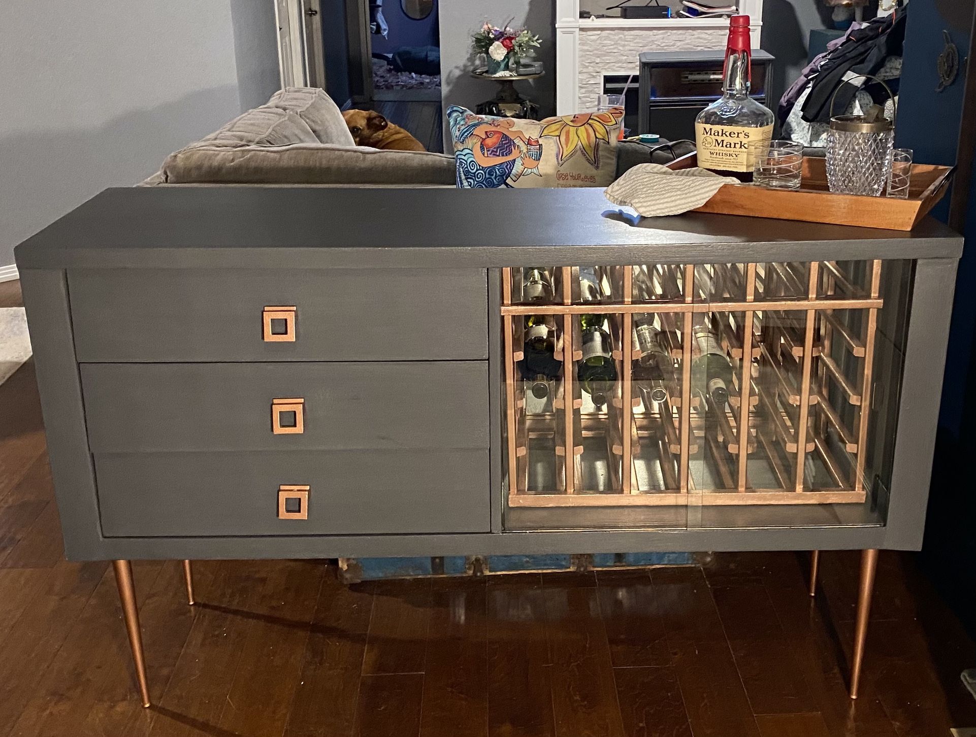 Mid century modern buffet/wine bar cabinet-price firm