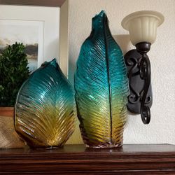 Glass Decor Pair 