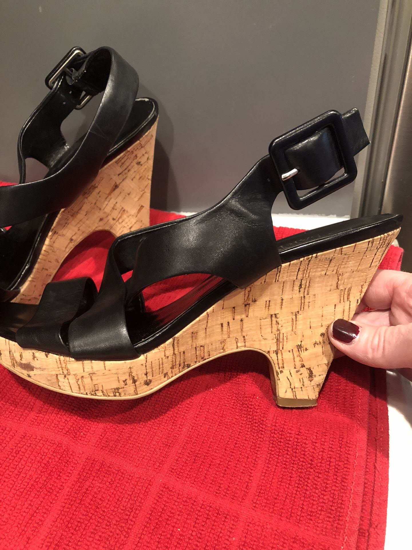 Franco Sarto Wedge Sandals. Size 9 1/2M.