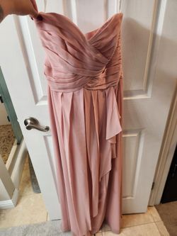 Blush Pink Strapless Chiffon Maxi Gown