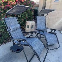 (2) Zero Gravity Patio Chairs