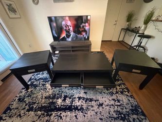 Dark Brown Coffee Table and End Table Set