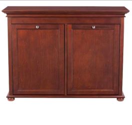 Home Decorators Collection Hampton Harbor 35 in. Double Tilt-Out Hamper in Sequoia