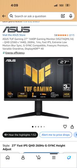 Asus Tuf gaming monitor